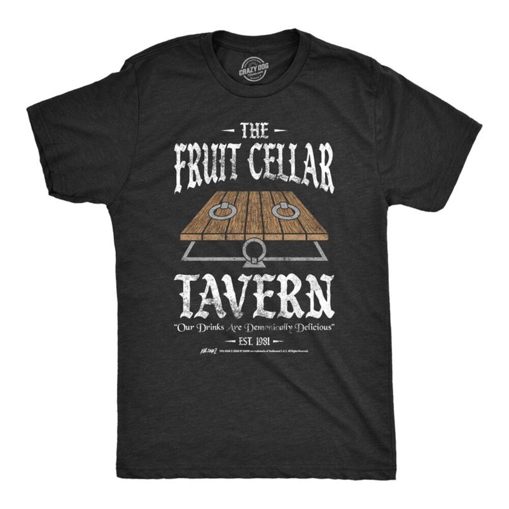Mens Funny T Shirts The Fruit Cellar Tavern Evil Dead Movie Tee For Men
